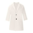 thumbnail image 4 of IROINNID Women's Trench Coat Notch Lapel Solid Color Long Sleeve Comfy Sexy Hoodless Casual Outerwear, White, 4 of 8