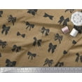 thumbnail image 2 of Soimoi Brown Rayon Crepe Fabric Bow & Dots Print Fabric by the Yard 46 Inch Wide, 2 of 3