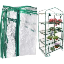 Mini Greenhouse Transparent PVC Cover Portable Small Greenhouses Cover wih Roll-Up Zipper Door, Waterproof Garden Green House Tent