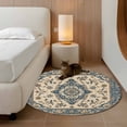 thumbnail image 2 of Round Rugs 4Ft, Southwestern Boho Blue Round Area Rug Washable Indoor Throw Carpet, Ethnic Geometric Rustic Soft Non Slip Circle Rug for Kitchen Nursery Room Home Decor Aesthetic, 2 of 8