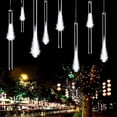 thumbnail image 5 of GRNSHTS LED Meteor Shower Lights,Falling Rain Drop Lights,Icicle Lights with Waterproof 11.8inch 8 Tubes 192LEDs for Party Wedding Holiday Christmas Decoration, White, 5 of 12