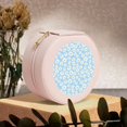 thumbnail image 6 of Yiaed Floral Daisy Print Travel Jewelry Case Bridesmaid Gift Boxes Jewelry Travel Organizer Small Round Jewelry Box Mini Storage-Pink, 6 of 7