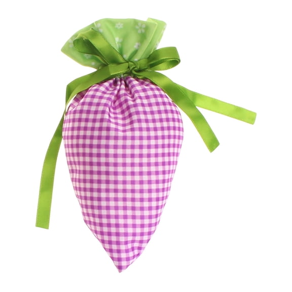 6 Pcs Easter Carrot Shaped Treat Bags Easter Basket Stuffers Fabric Drawstring Candy Gift Goodie Bags for Egg Hunt Outdoor Party Supplies