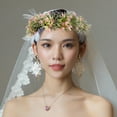 thumbnail image 6 of IDEANATEGRATE 1Pcs Wreath Hairband for Wedding Bridal Crown Multi Color Plastic Resin Headpiece 23.00X8.27X2.17In, 6 of 8