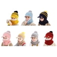 thumbnail image 3 of outdoorline Tuque d'Hiver pour Enfants, Tricotée en Peluche, Bonnet Chaud pour Tout-Petits, Protection des Oreilles, Rouge Vin, 3 of 9