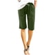thumbnail image 1 of Pantalones Cortos de Sueño para Mujeres Suave Color Sólido Capris, Cordón de Cintura Elástica con Bolsillos para Pijamas de Salón, 1 of 7