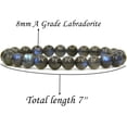 thumbnail image 2 of Natural A Grade Labradorite Crystal Gemstone 8mm Round Beads Stretch Bracelet 7" Unisex, 2 of 5
