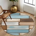 thumbnail image 2 of Round Rug 5Ft Washable Non-Slip, Blue Beige Brown Vintage Circle Area Rugs for Living Room Bedroom, Retro Farmhouse Elegant Pastoral Indoor Floor Mats Carpet Runner for Home Decor Aesthetic, 2 of 8