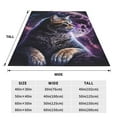 thumbnail image 3 of Honeii Purple Moon Cat Print Fleece Blanket - Throw Blanket for Bed, Sofa, Couch, Camping, and Travel , Microplush Ultra Soft Warm Blanket-50"x40", 3 of 7