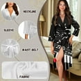 thumbnail image 6 of Yuyamidu Music Note Long Bath Robe Loose Robes Nightgowns for Women Size 2XL Piano Spa Bathrobes Nightgown Ladies Pajamas Sleepwear Casual Louge Wear Robe, Black, 6 of 7