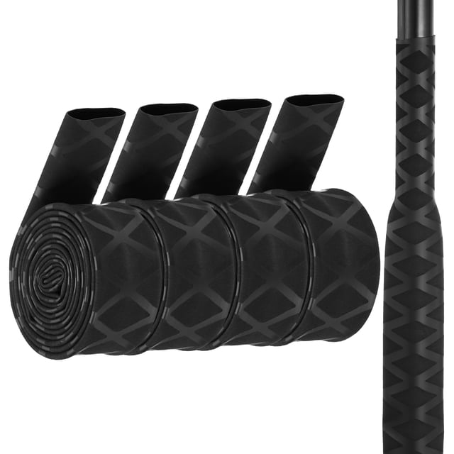4 piezas de tubo termocontraíble de 3.3 pies y 0.59" de diámetro para cañas de pescar, envoltura de agarre antideslizante e impermeable de 15 mm para deportes y fitness, Tubo X Negro