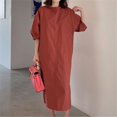 thumbnail image 1 of JUNWELL 2024 Nouvelles Robes d'Été en Lin pour Femme Minimaliste Rétro à Col Rond Robe Droite Décontractée pour Femme, 1 of 6