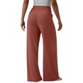 thumbnail image 5 of Women's High Waisted Wide Leg Pants Casual Pleated Palazzo Trousers Loose Fit Straight Leg Lounge Pants with Drawstring and Pockets, 5 of 6