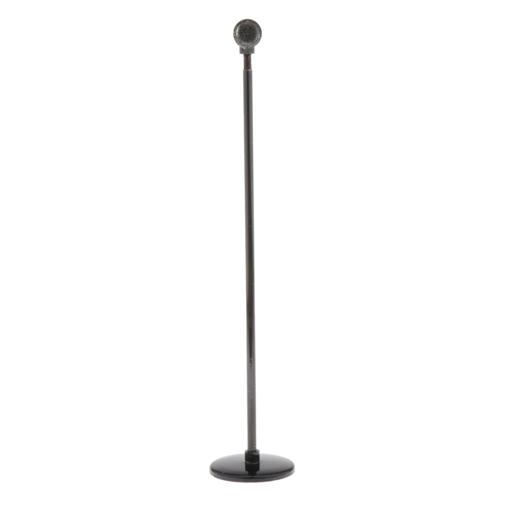 1/6 Adjustable Microphone Model with Stand Case Action Figures Decor 