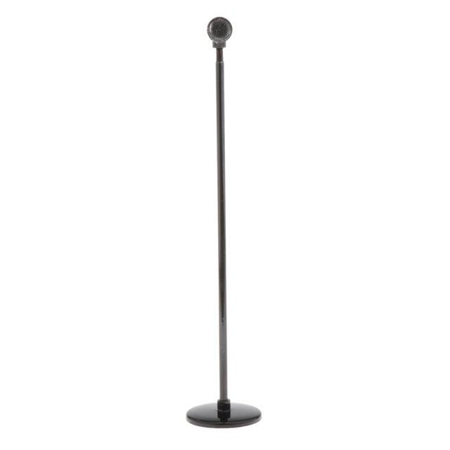 Micrófono Miniatura Dollhouse Sunnimix 6 en Negro Instrumento de Música Decoración 40cm