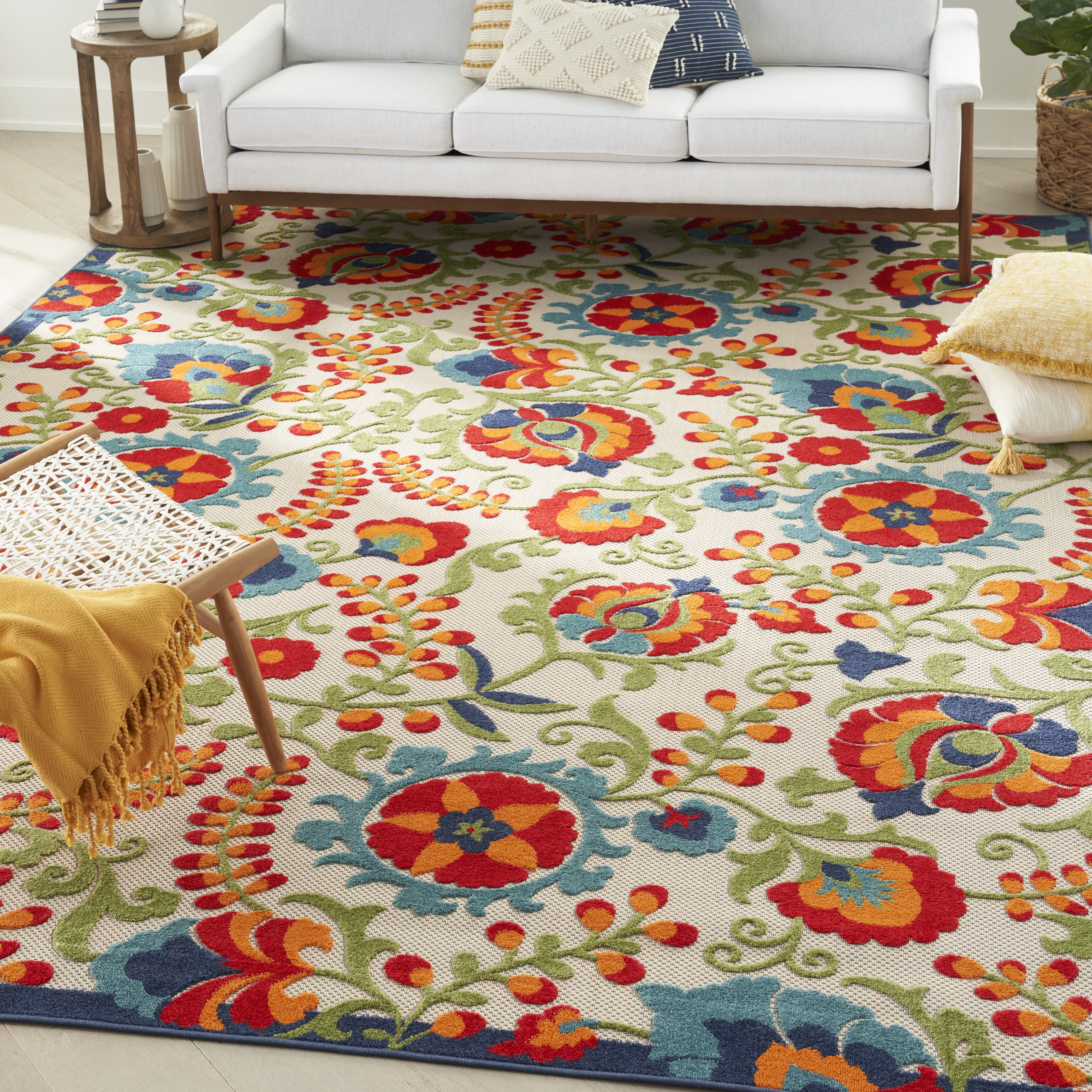 Nourison Aloha Indoor/Outdoor Multicolor 9' x 12' Area Rug, (9x12)