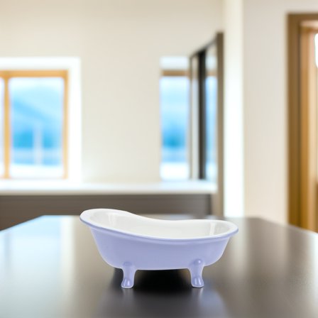 FRCOLOR Ceramic Bathtub Planter - Small Plant Flower Pot Decorative Blue Vanity Tray