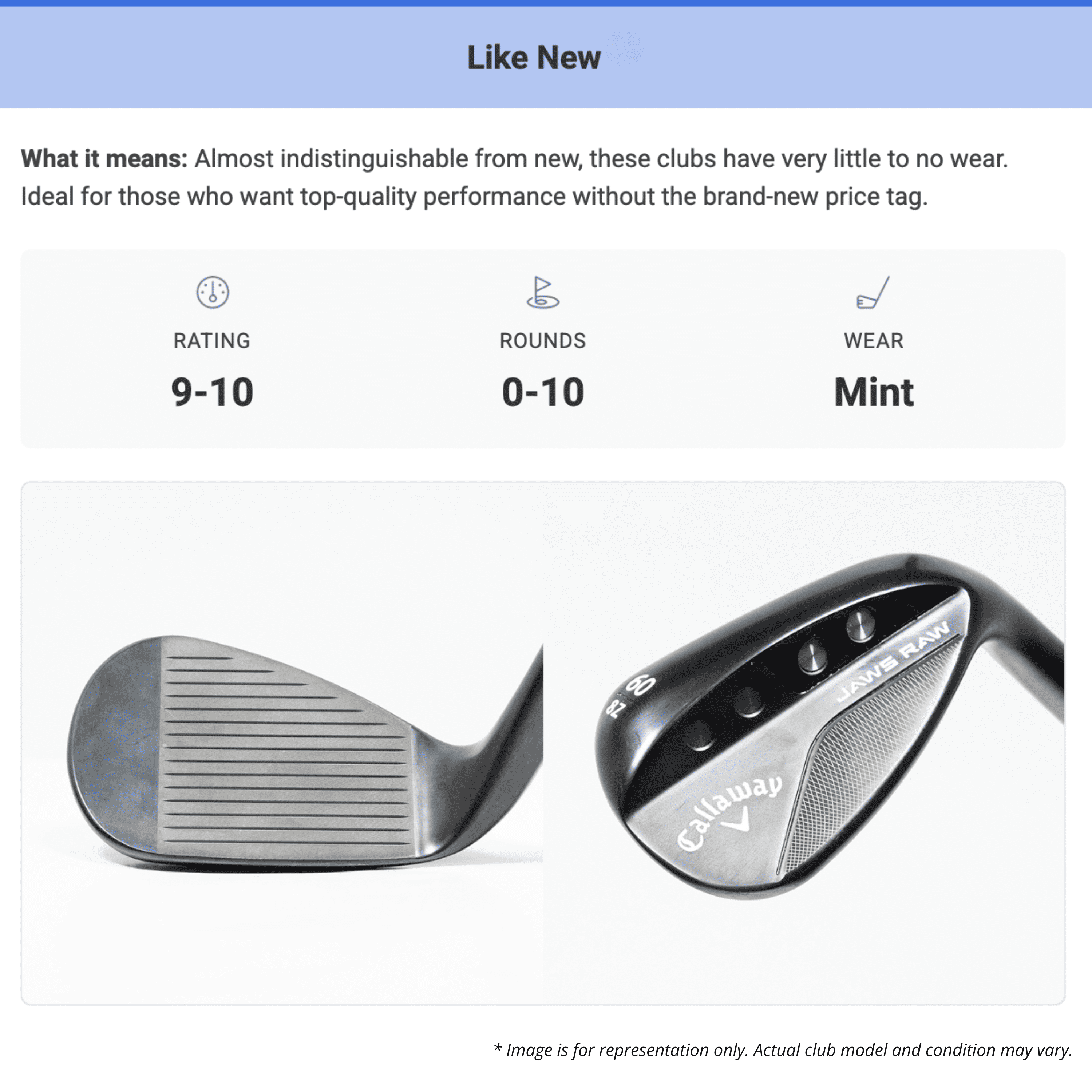 Pre-Owned RH 2023 Big Bertha Wedge Mens Steel Shaft 47° True Temper Elevate 85 MPH 2023 Steel Regular