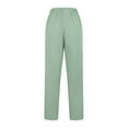 thumbnail image 6 of Wyobmus Casual Straight Leg Long Pants for Women Solid Color Elastic Waist Comfy Stretch Pull On Pants Mint Green, 6 of 6