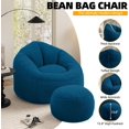thumbnail image 5 of DEALTOPS Bean Bag Sofa Chair with Footrest, Foam-Filled Comfy Lounge Chair for Living Room, Bedroom, Dorm & Nursery, Blue, 5 of 7