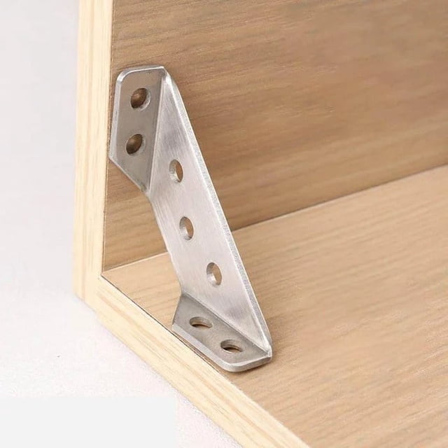 Kugisaki Support d'Angle Multifonctionnel en Acier Inoxydable Trois Côtés pour Meubles Tables et Chaises Connecteurs Plateau en Contreplaqué Trapézoïdal Suspendu en Liquidation