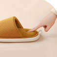 thumbnail image 5 of Xfvqtps Unisex House Slippers for Men Women Minimalist Design Solid Color Fleece Lining Soft Thick Sole Memory Foam Slip on Non-Slip Comfortable Cozy Indoor Warm Winter Fuzzy Slippers, 5 of 6