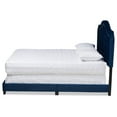 thumbnail image 2 of Bowery Hill Queen Size Navy Blue Velvet Upholstered Button Tufted Bed, 2 of 10