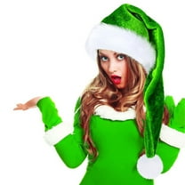 HomelyJoy Deluxe Big & Long Santa Hat Adult, Fluffy Plush Velvet Oversized Xmas Hat, Comfort Fit for Christmas New Year Party, Holiday Celebration