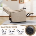 thumbnail image 3 of Bonzy Home Electric Power Recliner Chair Set of 3, Home Theater Seating with Swivel Tray Cup Holders USB Port & Hidden Storage, Reclining Chair Sofa Furniture for Movie Room, Beige, 3 of 9