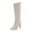 Beige, variant on Xfvqtps Womens Knee High Boots Slim Straight Pointed Toe Stiletto Heel Stretch Fabric Back Zip Fashion Boots for Women Beige