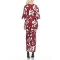 thumbnail image 3 of White Mark Women's Floral Bell Sleeve Tunic and Palazzo Pant Set, 3 of 5