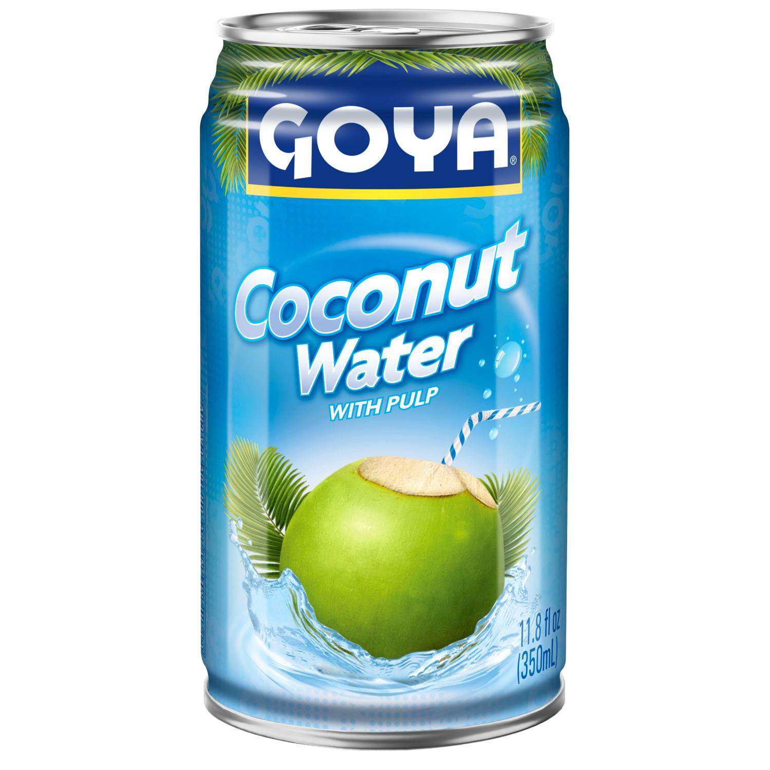 GOYA Coconut Water with Pulp, 11.8 fl oz Can, Tropical Beverage