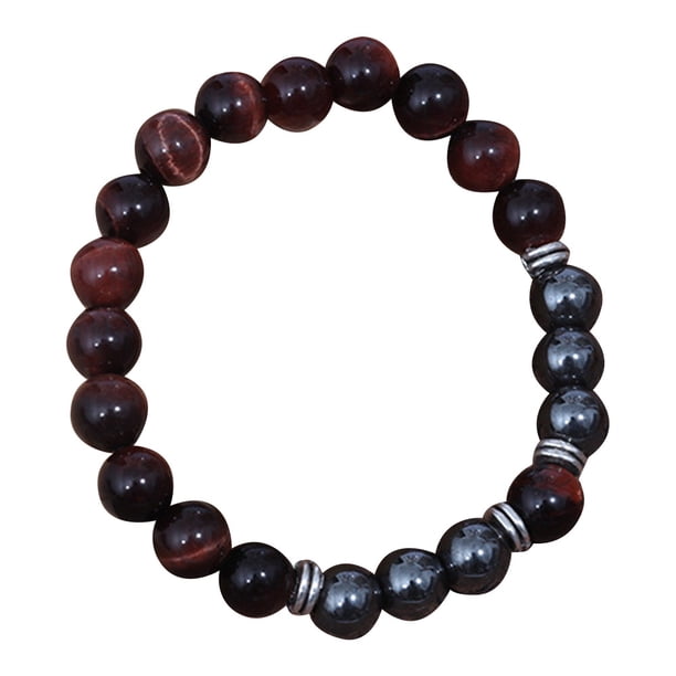 Pulsera de protección Pulseras de piedra de ojo de tigre de obsidiana para protección que traen suerte y prosperidad