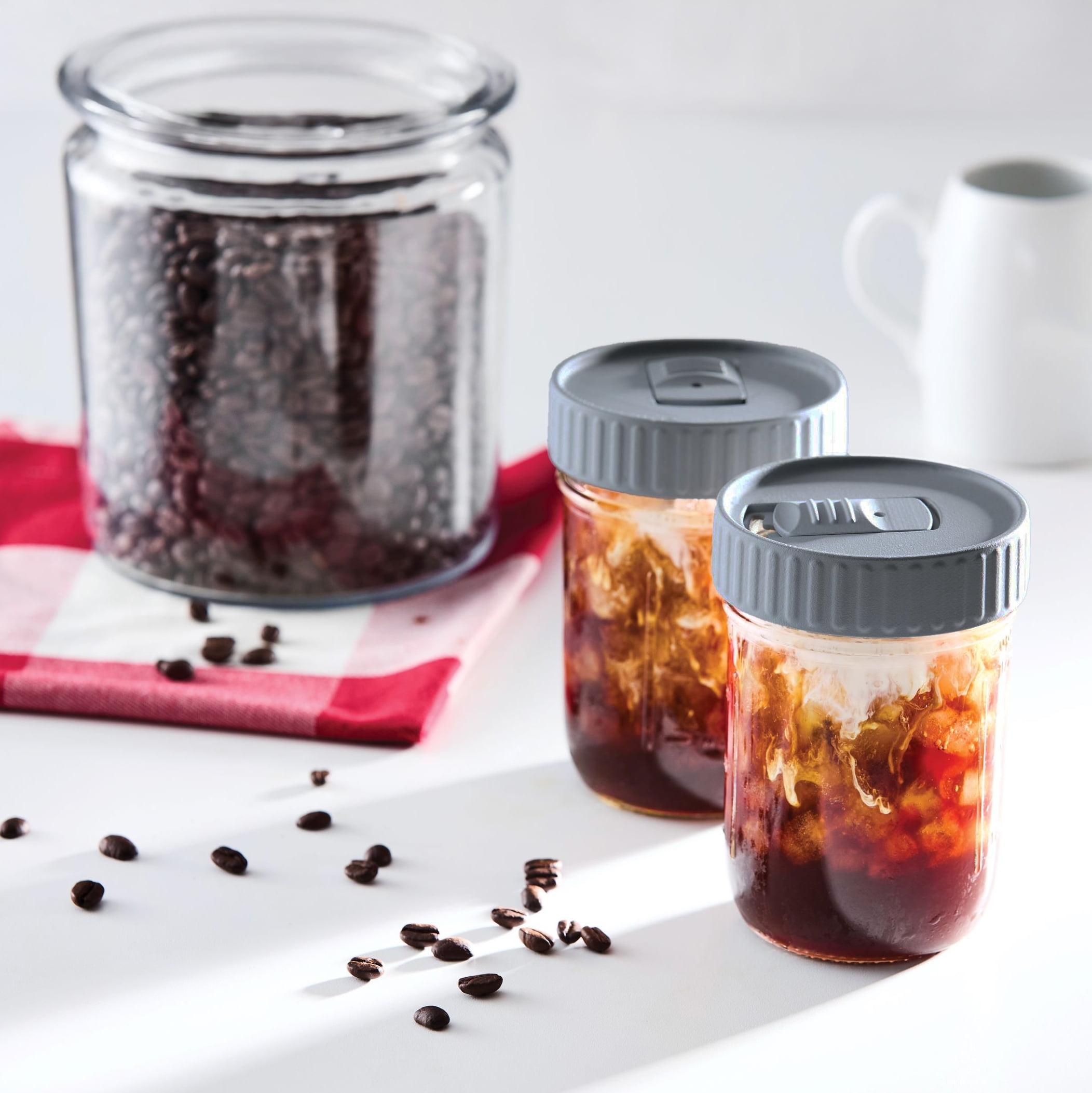 (4 pack) Mainstays BPA-Free Wide Mouth Mason Jar Drinking Lid - Set of 2