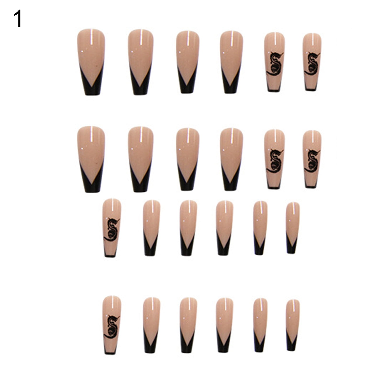 SSBSM 1 Set Fake Nails with Nail Glue Full Cover Press on Nails
