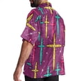 thumbnail image 3 of Easter Cross Men's Short Sleeve Poplin Shirt, Casual Printed Beach Button Down Summer Unisex Shirts, 3 of 6