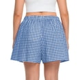 thumbnail image 5 of Cueply Women's Plus Size Plaid Shorts Cotton Button Gingham Lounge Shorts Summer Casual Beach Shorts with Pockets, 5 of 7