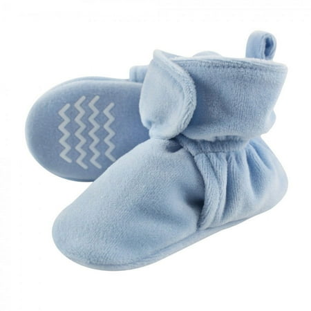 UPC: 0660168547993 | Hudson Baby Infant and Toddler Boy Cozy Velour Booties  Light Blue  3 Toddler