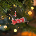 thumbnail image 1 of Adorno para árbol de Navidad con forma de perro, divertido y acrílico, bonito colgante para festival, decoración para árbol de Navidad y coche, 1 of 2
