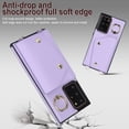 thumbnail image 6 of Crossbody Strap Wallet Case for Samsung Galaxy Note 20 Ultra with Wrist Strap, 360° Rotating Ring Kickstand & Card Holder PU Leather Purse Magnetic Snap Zipper Case Cover for Note 20 Ultra, Purple, 6 of 9