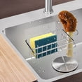 thumbnail image 3 of Support de Caddy 2-en-1 pour Évier, Brosse Adhésive en Acier Inoxydable pour Cuisine, Salle à Manger et Bar, 3 of 9