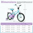 thumbnail image 3 of Costway 16" Kids Bike with Adjustable Saddle Handlebar Removable Training Wheels Handbrake Blue, 3 of 10