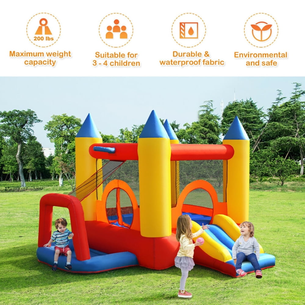 Aimee Lii Inflatable Mighty Bounce House Jumper w/ Slide + Arch (Blower Not Included), Kids Bounce House
