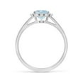 thumbnail image 2 of Angara Natural 1 Ct. Aquamarine with Diamond Classic Ring in 14K White Gold for Women (Ring Size: 11.5), 2 of 10