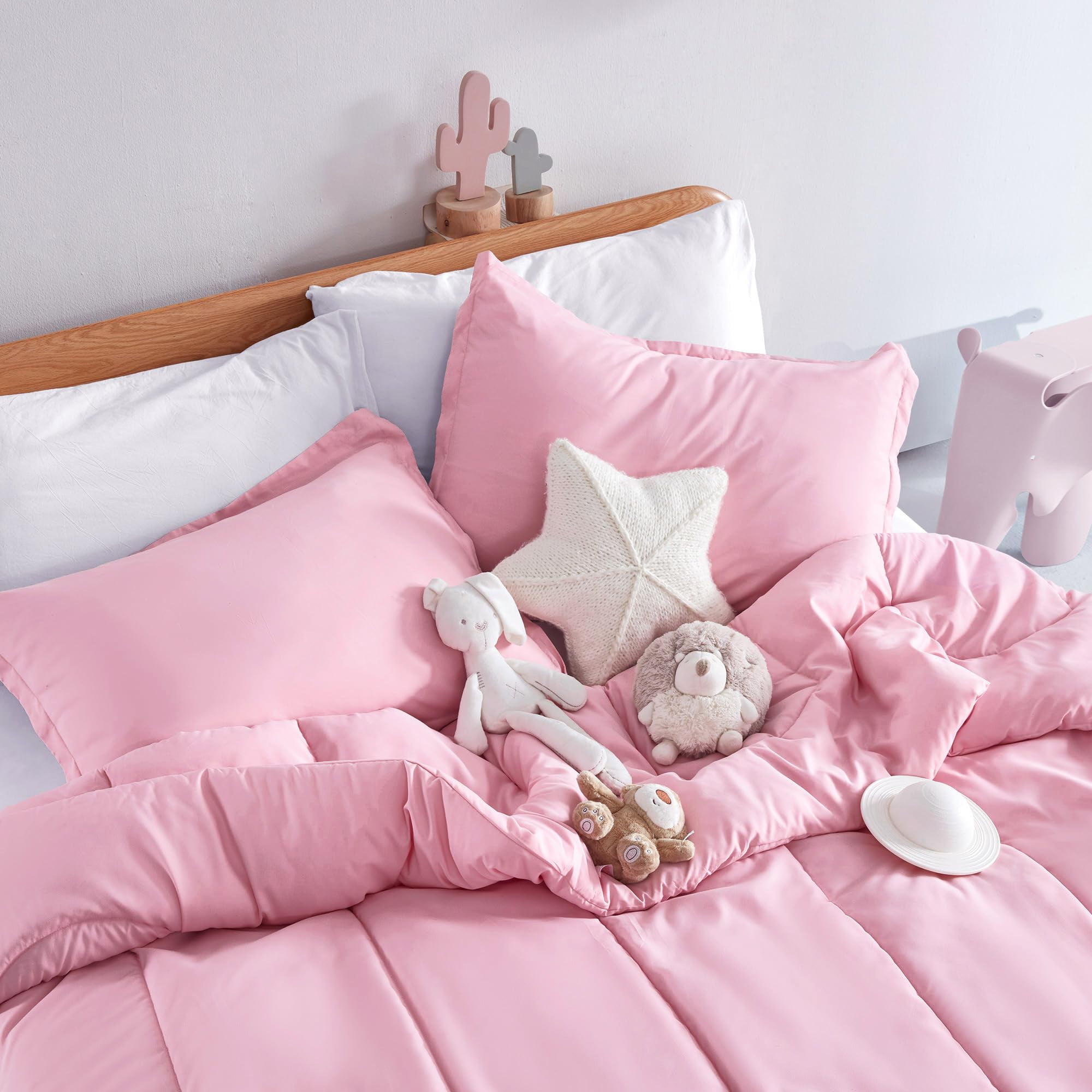 Sleep Zone Kids Bedding Comforter Set Full/Queen Size - Super Soft & Cute Printed 3-Piece Comforter Set All Seasons for Boys, Girls, Fade Resistant, Machine Washable, Ballet Pink
