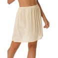 thumbnail image 3 of RUNQHUI Jupon Long en Satin pour Femme Demi-Jupon Jupe sous Robe Jupons Rallonge Demi-Jupons 45cm Champagne m, 3 of 7