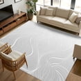 thumbnail image 2 of 8x10 Area Rugs, Grey Geometric Non-Skid Rubber Backing Large Rectangle Rugs - Living Room Bedroom Home Office, Modern White Stripe Abstract Distortion Art Indoor Floor Mat Carpets Washable Rug, 2 of 9