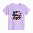 thumbnail image 4 of kpoplk Girls Patriotic Kids Tops Independence Day Tshirts American Flag Graphic Tee Short Sleeve Shirt(Purple,3-4 Y), 4 of 4