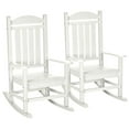 thumbnail image 2 of Yardi Yarda 2 Pieces Outdoor Rocking Chair with Armrests, Fade-Resistant Waterproof HDPE Chair, White, 2 of 11