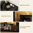 thumbnail image 3 of Blotout 82''Modern LED TV Stand for 85/90'' TV, High Gloss Entertainment Center with Adjustable Shelves & Open Storage, TV Console with 20 Color Changing Lights for Living Room Bedroom Game Room, 3 of 9
